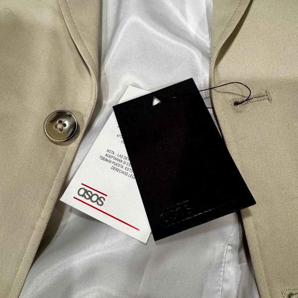 NWT ASOS men’s blazer in cream/champagne - Picture 8 of 8